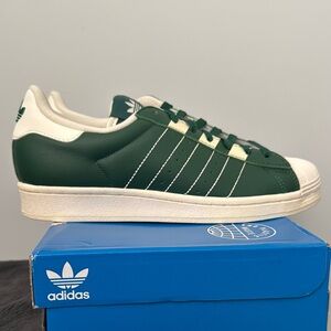 Adidas Green and White Superstars